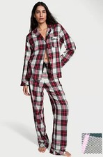 NEW XL SHORT FLANNEL LONG PAJAMA SET RED/BLACK PLAID