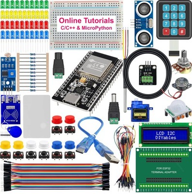 ESP32 Starter Kit with Sensors, Display, Modules, and Wires   20-in-1...