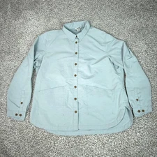 Duluth Trading Shirt Womens XL Light Blue Shirt Workwear Utility Mesh Vent Gorp