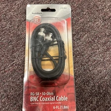 Radio Shack RG-58 50-Ohn BNC Coaxial Cable 6 Ft. 278-964