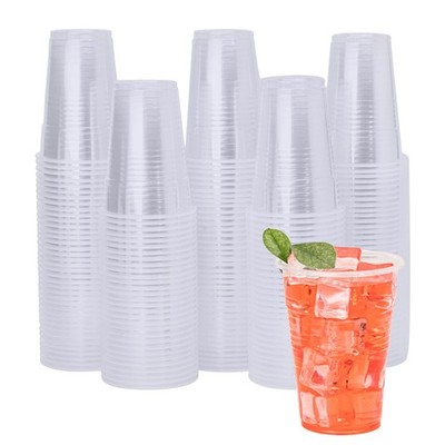 9 oz Plastic Cups, 500 Pack - Clear Disposable Drinking Water Cups for Cold B...