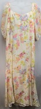 Cider Womens Watercolor Ruffle Puff Sleeve Maxi Dress Curve Size 3XL