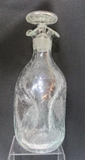 Vintage BLENKO #49 Winslow Anderson Clear Crackle Glass Decanter & Stopper 11"