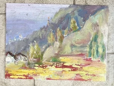 Landscape Mounts -oil Painting Original (one Of A Kind),cardboard