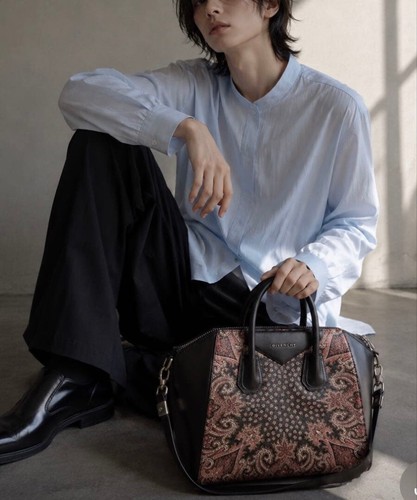 Givenchy Antigona Black Leather Paisley Tote Bag Dust Bag 33cm Men's Luxury