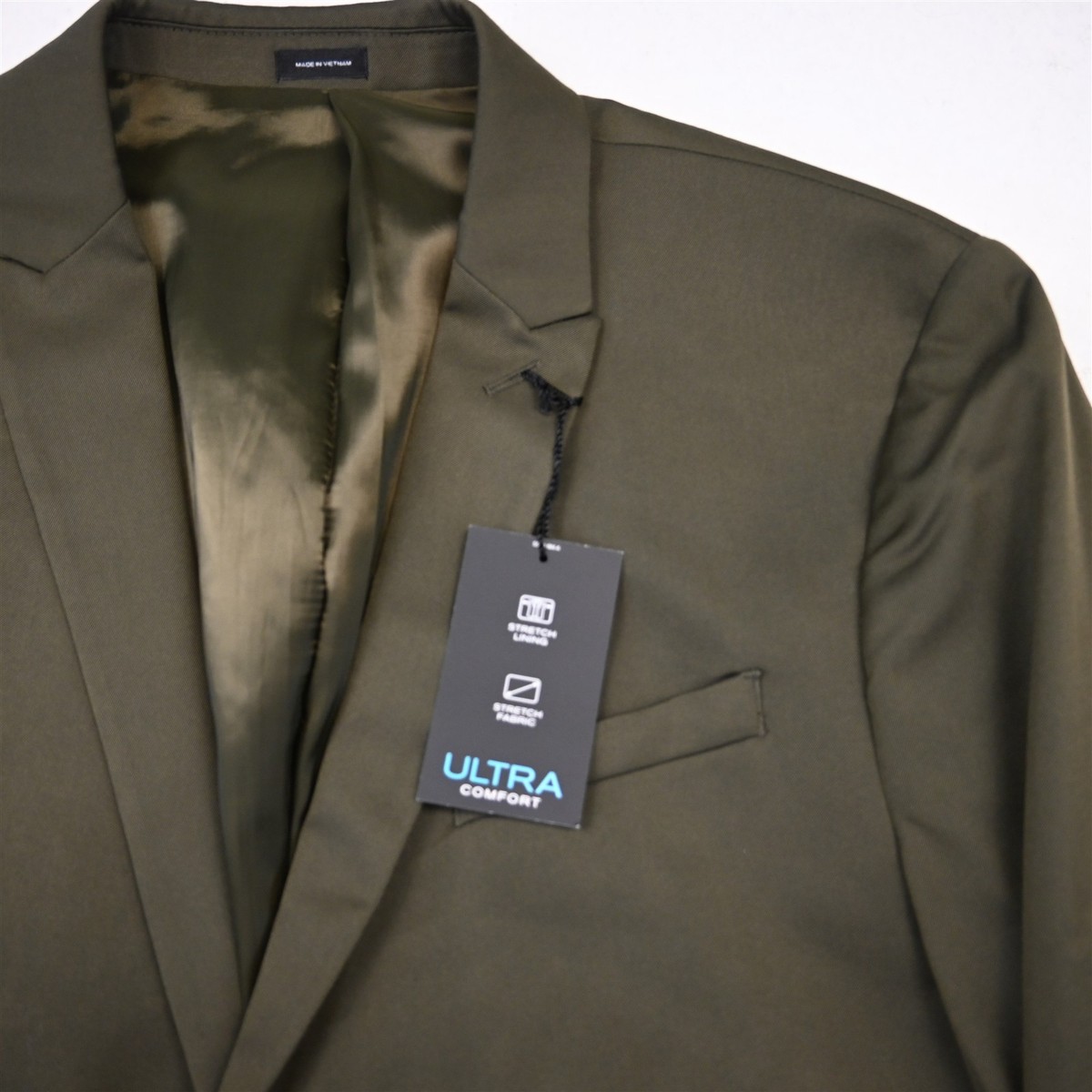 NEW J Ferrar 42S Olive Green Ultra Comfort Slim Blazer Suit Jacket