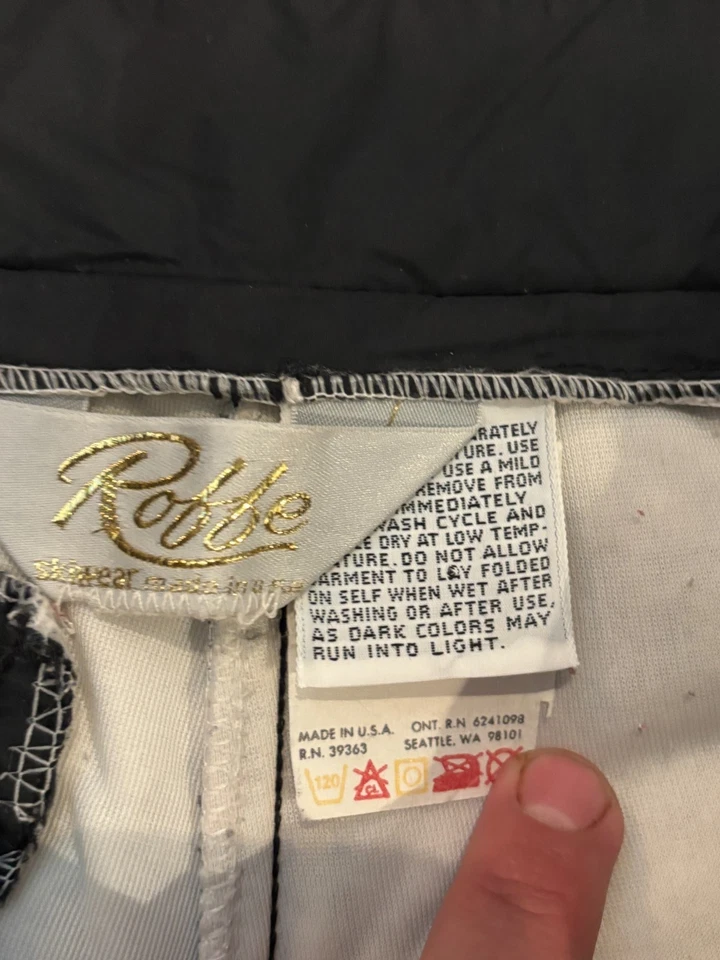 Pantalones de esquí vintage Roffe para adultos talla 33x32 negros elásticos EE. UU. Foto 2 de 4