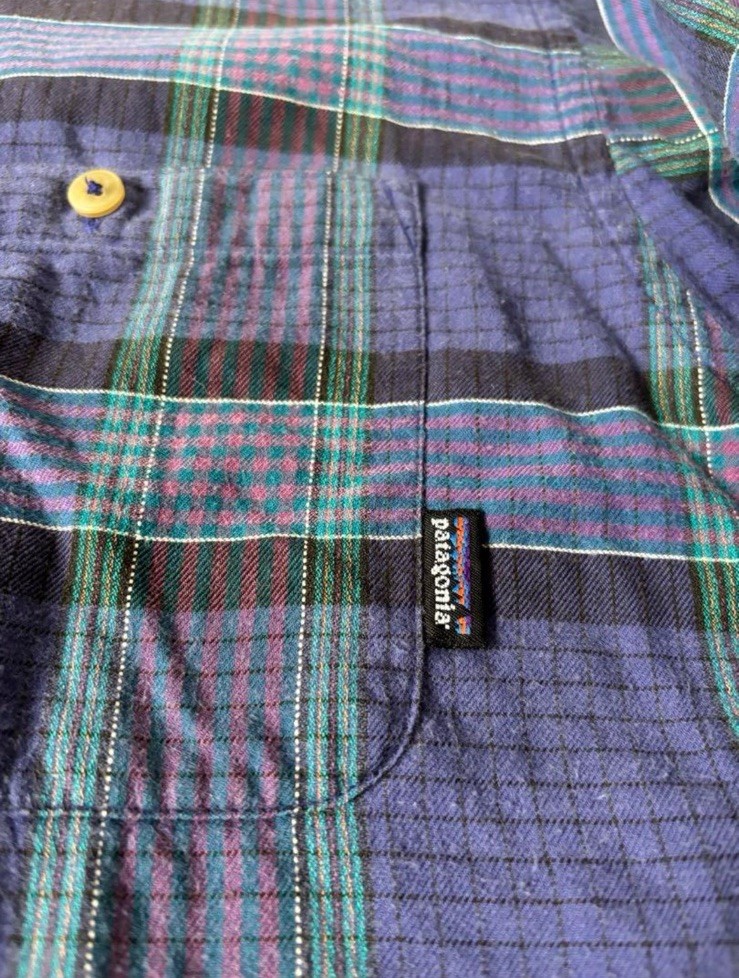 90s Patagonia Flannel Shirt M Made in Portugal No Snow Tag Vintage
