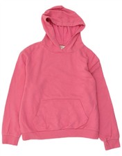 MARKS SPENCER Womens Oversized Hoodie Jumper UK 14 Medium Pink Cotton DR09