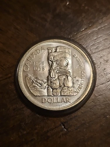 CANADA SILVER DOLLAR 1958 BU SILVER COIN.