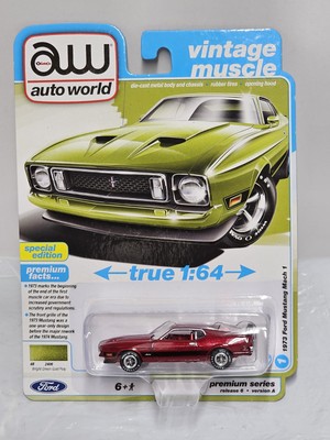 Auto World Ultra Red Vintage Muscle 1973 Ford Mustang Mach 1