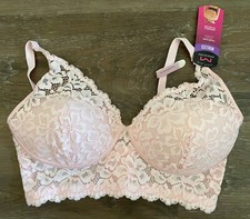 MAIDENFORM NEW Wireless Pink Floral Lace Convertible Bra Womens size 34D NWT