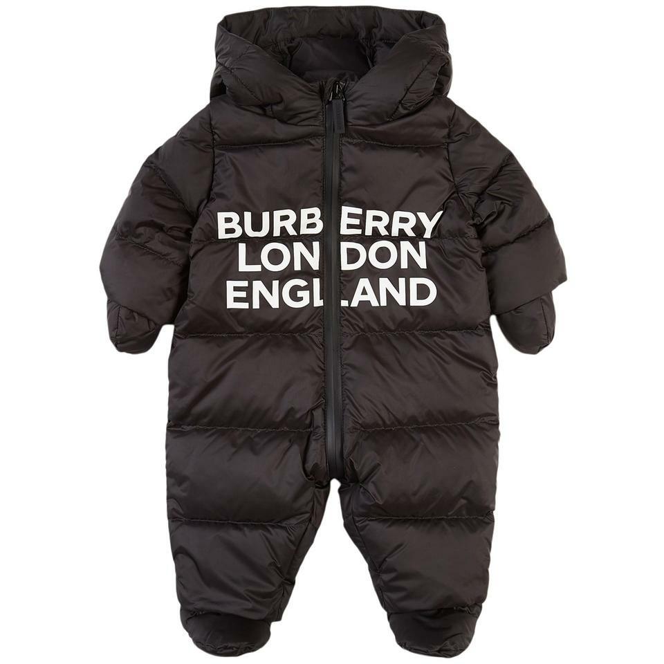 Burberry Size 18M 18 Months Black Logo Puffer Suit Snow Suit