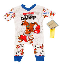 Scooby Doo Little Boy's 8 White Pajamas 2 Piece Top and Bottom Scooby-Doo Print