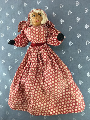 9 - G3 Old Grandma Folk Walnut Doll Vintage - Picture 9 of 13