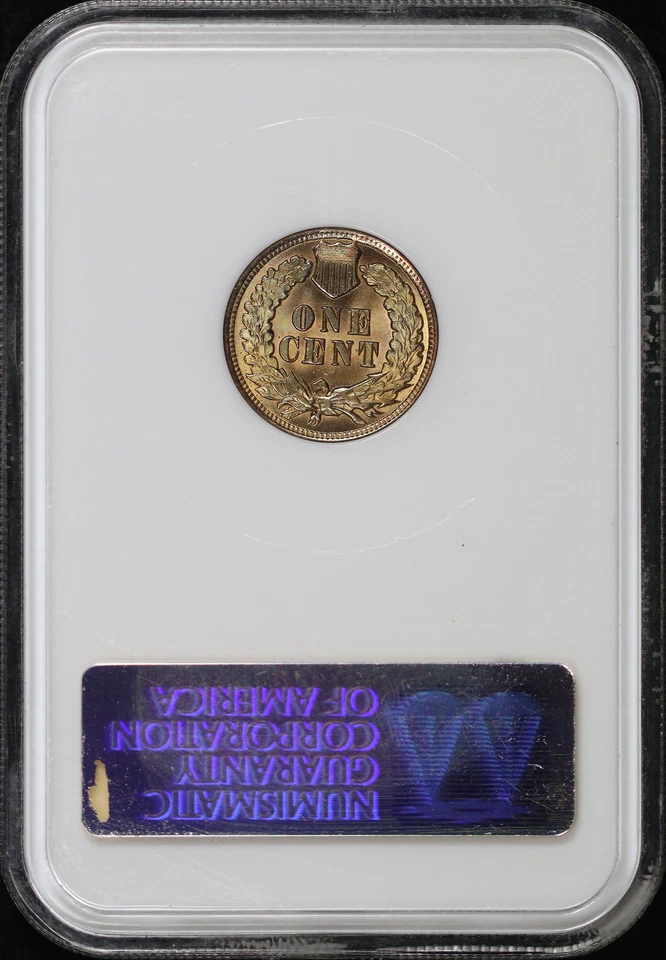 1902 Indian Head Cent NGC MS-65 RD Old Fatty Holder - Near Full Hologram! - Image 2 of 2