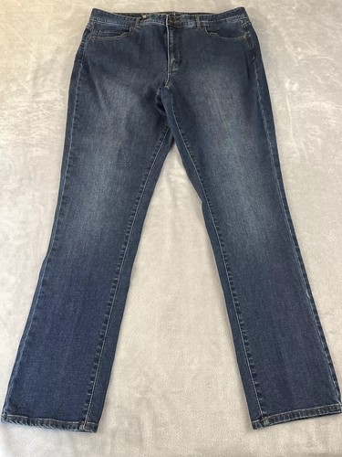 Coldwater Creek womens medium wash classic fit slim leg jeans size 14