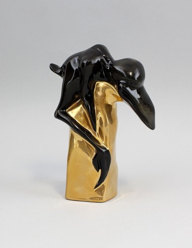 9942435-d Porzellan Figur betrunkener Rabe Degli Gold Wagner & Apel H15cm - Picture 2 of 2