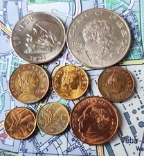 8 M&uuml;nzen  Peso + Centavo Mexico sehr sch&ouml;n