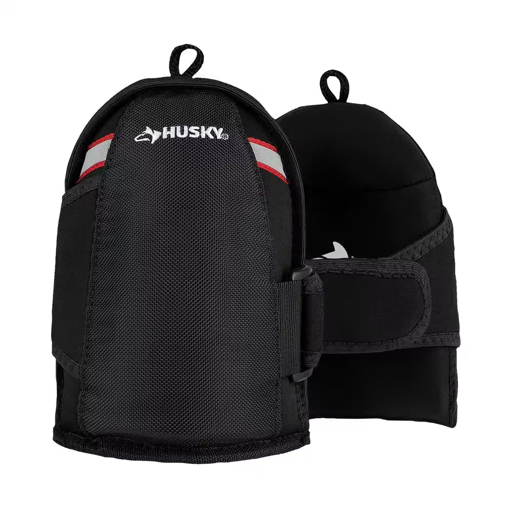 Husky Flooring Work Knee Pads Soft Cap Gel Non Marring Adjustable Fits All 1Pair