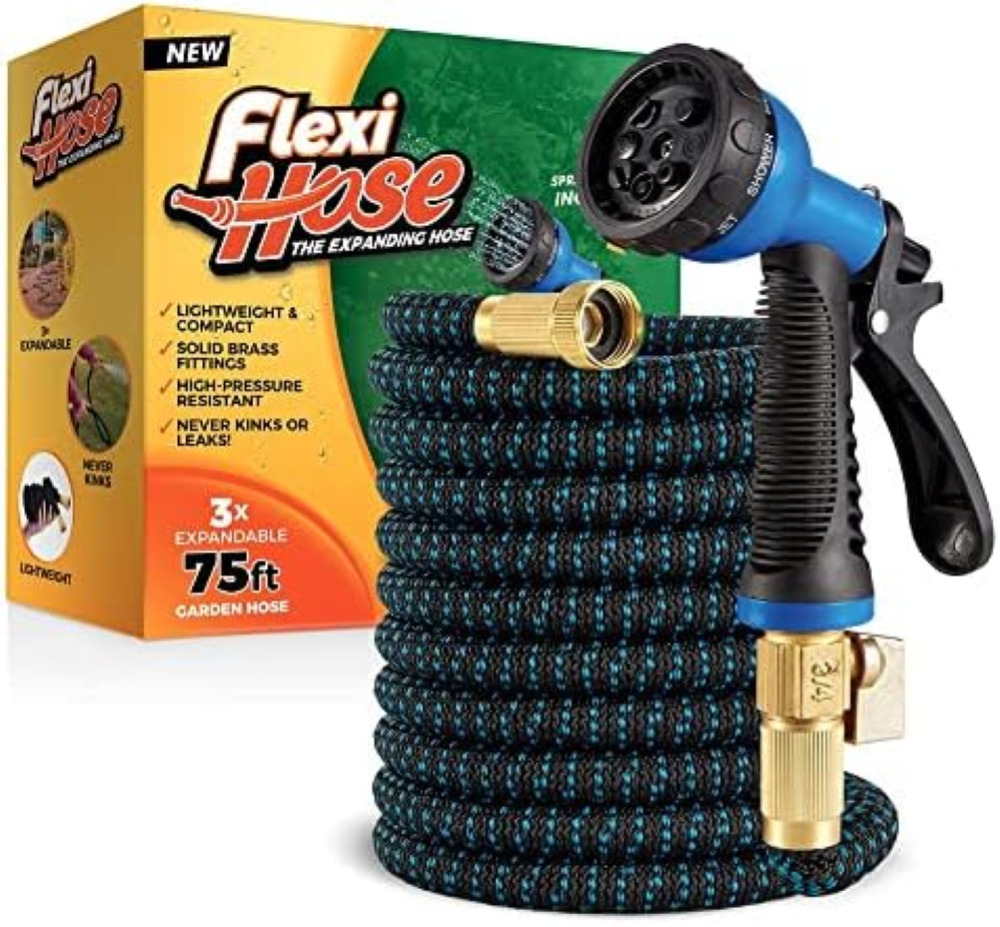 Flexi Hose Upgraded - Tubo espandibile da Giardino - 8 funzioni - Blu/Nero - 23