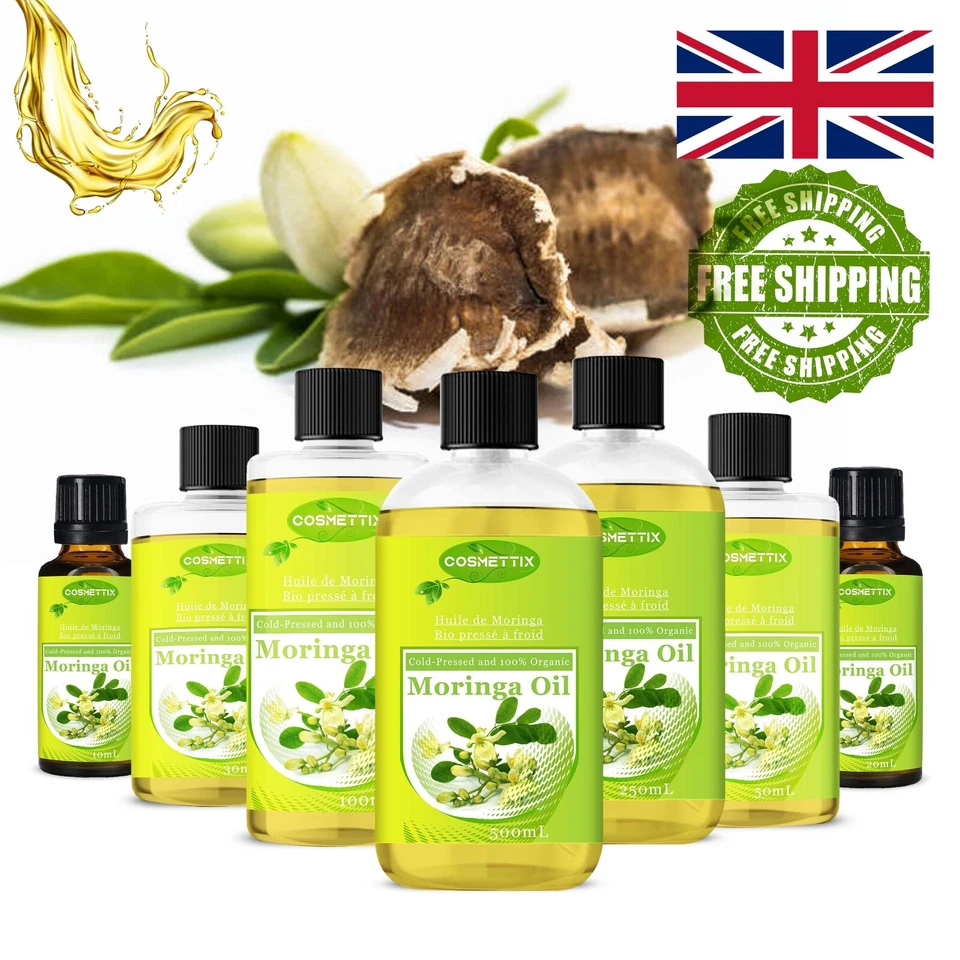 COSMETTIX Moringa Seed Oil 100% Pure Organic Hair, Skin, Body Massage Aromatherapy UK FAST