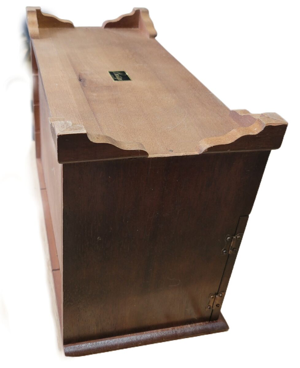 Vintage PRESTIGE WOOD JEWELRY BOX with lined Drawers JAPAN Vintage PRESTIGE WOOD JEWELRY BOX with lined Drawers JAPAN