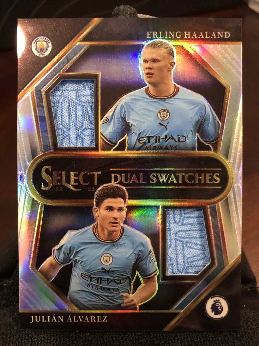 Erling Haaland Julian Alvarez 2022-23 Panini Select Dual Swatches