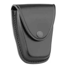 New Dutyman 8811 Plain Leather Handcuff Case BLACK SNAP