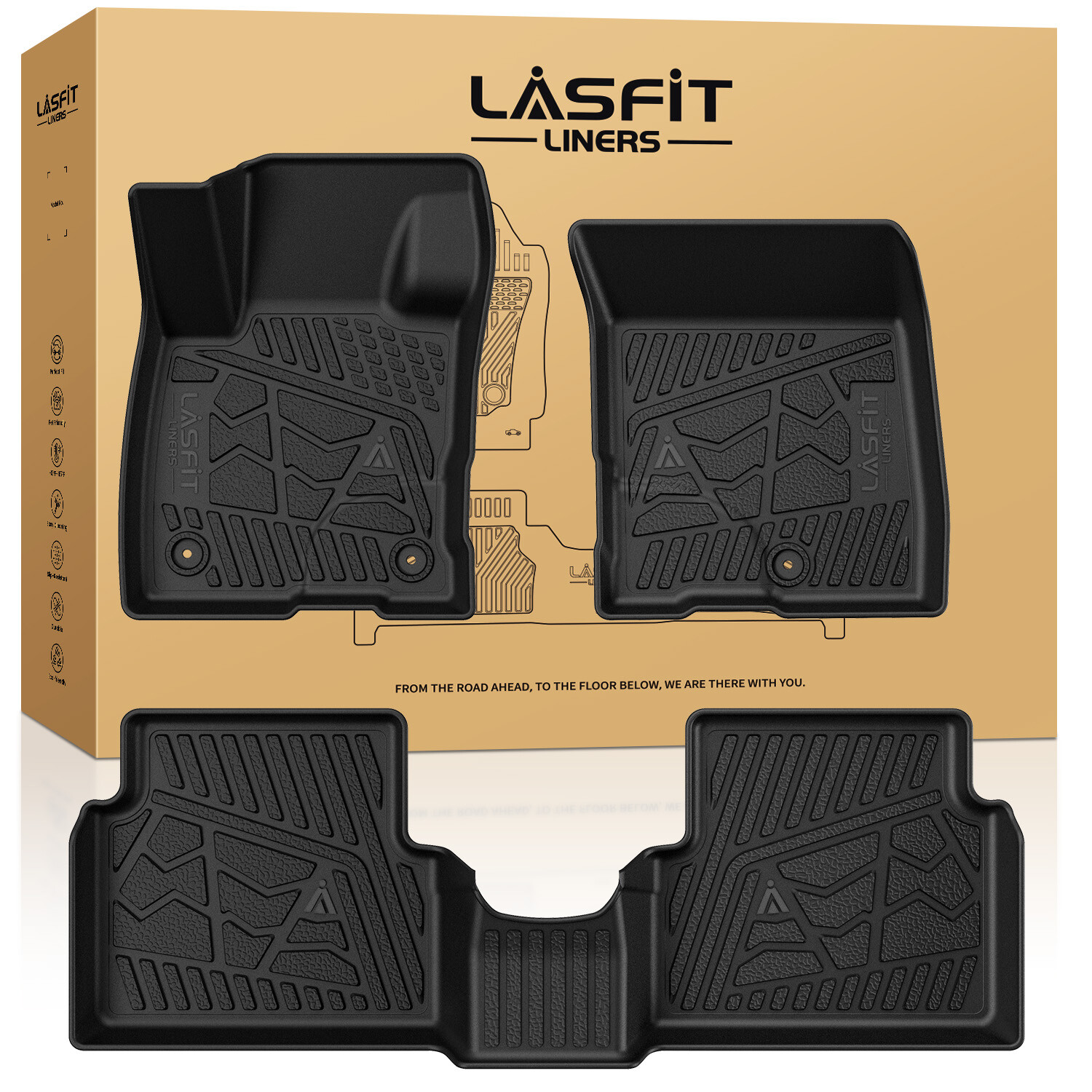 LASFIT Floor Mats for Ford Maverick 2022-2026 Gasoline Waterproof Floor Liners