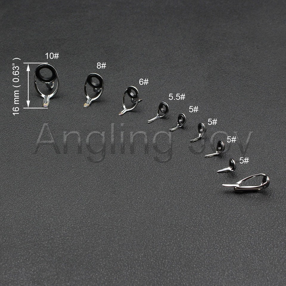 Rod Guide Line 9 pcs Set Casting Fishing Rod Guides Eye Line Ring for Rod Building and ...