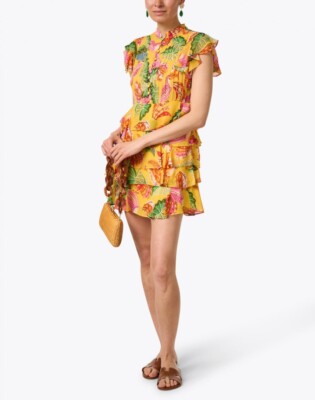 farm rio spring bananas belted mini dress Belted Mini Dress