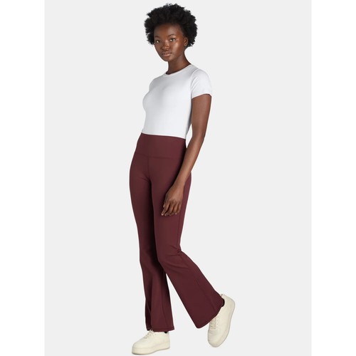 Pantaloni Yoga Avia Donna Morbidi Sculpiti Gamba Svasata Deep Chianti (Borgogna) Taglia XL - Foto 5 di 7