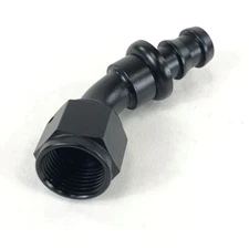 -8 AN 45 Degree Push Lock Oil/Fuel/Gas Hose Line End Fitting Adapter Black