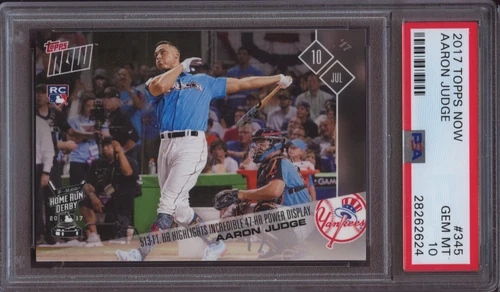 2017 Topps Now 345 Aaron Judge PSA 10 Gem Mint RC