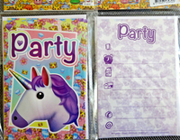 5 Einladungskarten & UmschläGe-Einhorn/Unicorn--Party-Geburtstag-Einladung-Emoji