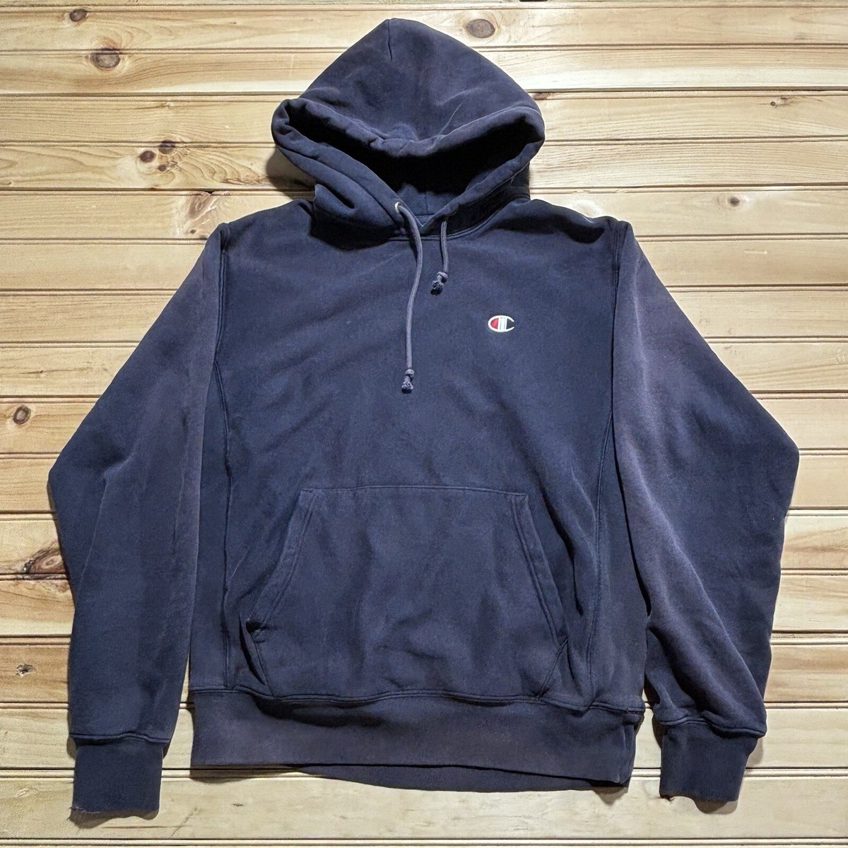 トップス 90s Champion reverse weave fade black Vintage Champion Reverse Weave Faded Black Essential Embroidered