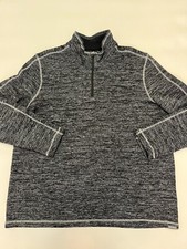Eddie Bauer 1/4 Zip Pullover Sweater Marled Black Mens Sz 2XL Never Worn EUC 