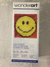 Latch Hook Kit Yellow Face w/Smile 12" x 12" Made USA WonderArt NEW