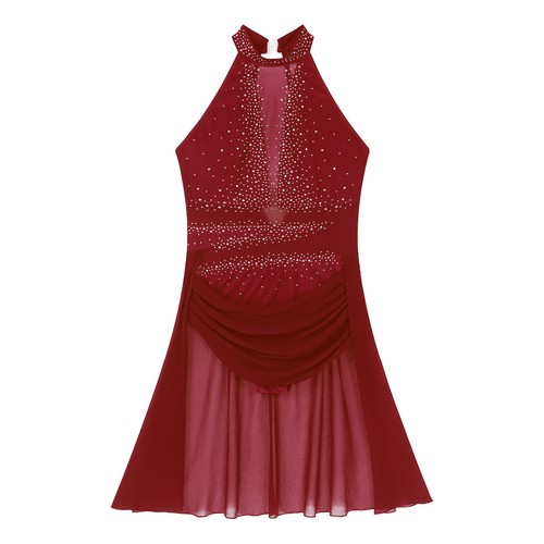 Ladies Lyrical Dress Sparkly Leotard Party Dance Performance Costume Mesh Bodysuit - Picture 23 of 56