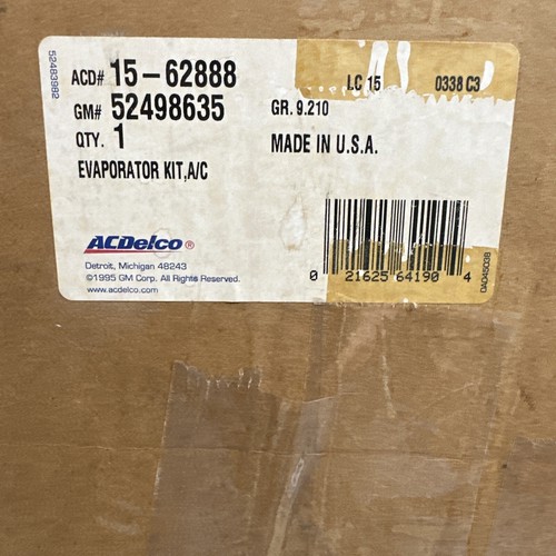 Evaporator Kit, A/C GM 52498635 NOS