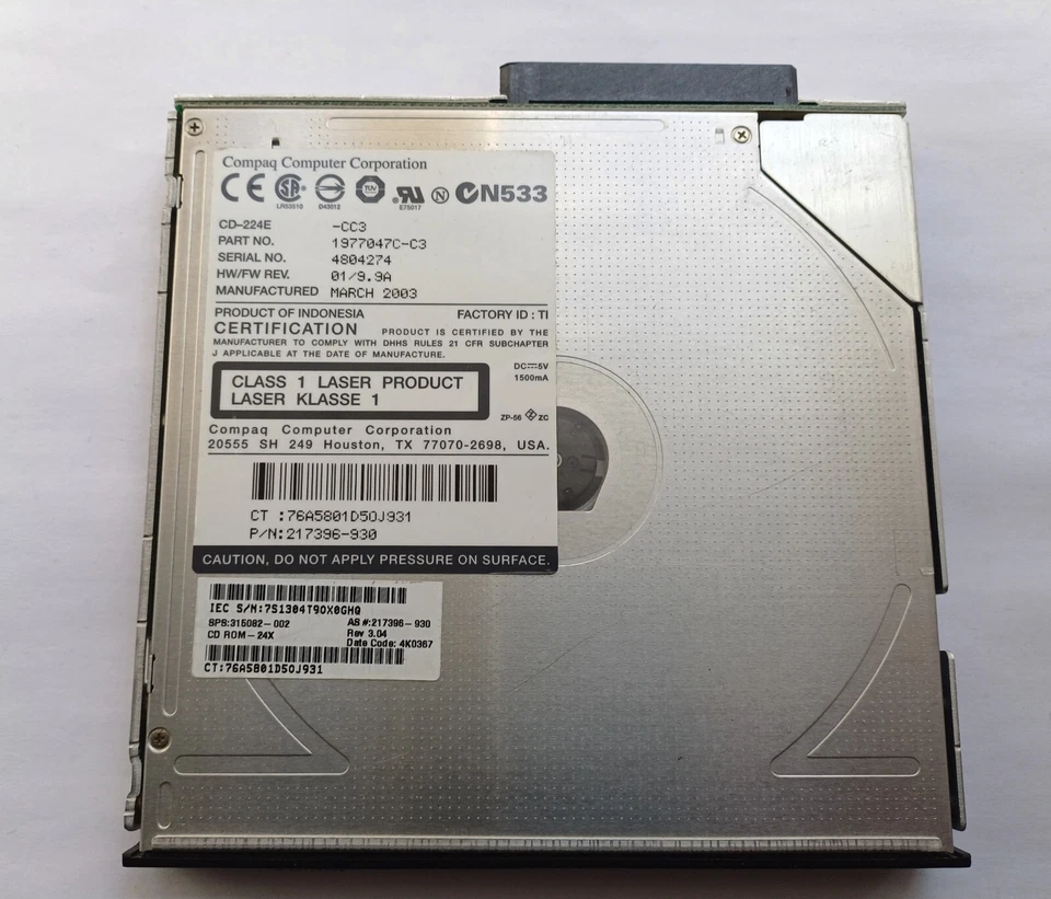 Compaq Internal Small Form Factor SFF PC Laptop CDROM DRIVE 1977047C 315082-002 - Image 3 of 4