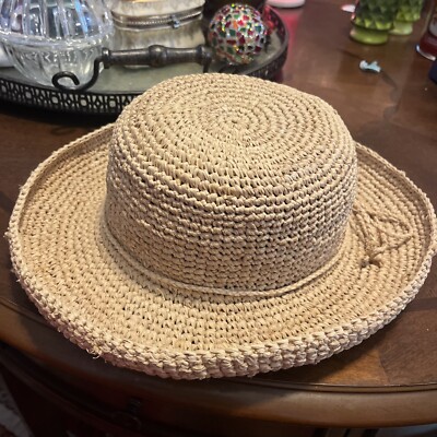 The Scala Collection Woven Hat Wide Brim Woven Natural Sun Hat One Size Boho The Scala Collection Woven Hat Wide Brim Woven Natural Sun  main image 2
