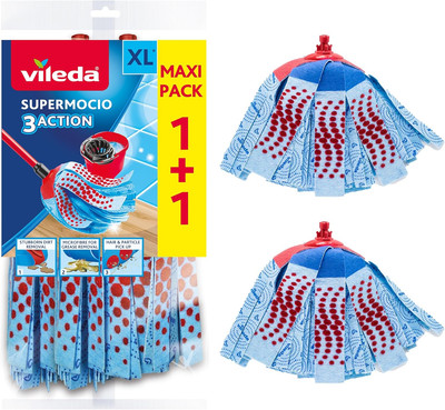 Supermocio 3Action XL Wischmop Nachfüller, 2er Pack Supermocio 3 Action Wischkopf Ersatz