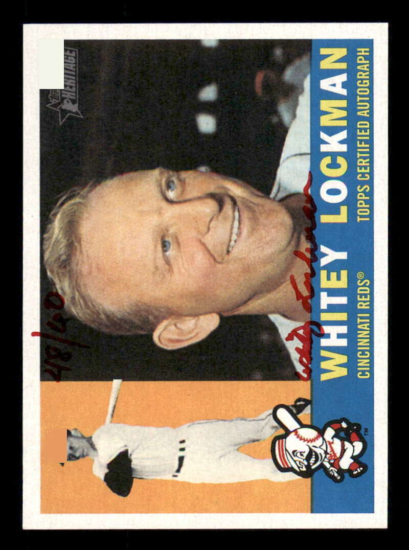 2009 Topps Heritage Real One Autograph/Auto Red Ink WL Whitey Lockman Reds 48/60
