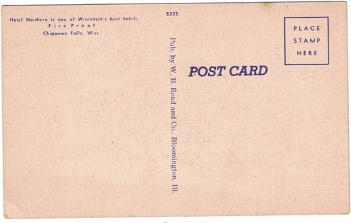 Real Photo Postcard RPPC - Hotel Northern, Chippewa Falls, Wisconsin - unposted - Picture 2 of 2