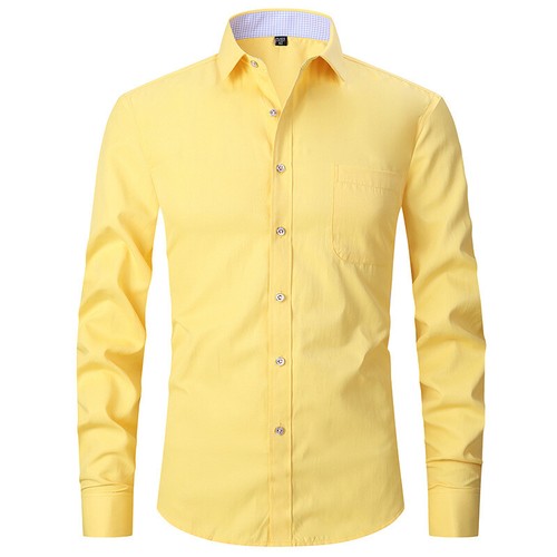 Mens Dress Shirts French Cuff White Collar Formal Business Camisas Slim Shirts - Picture 5 of 22