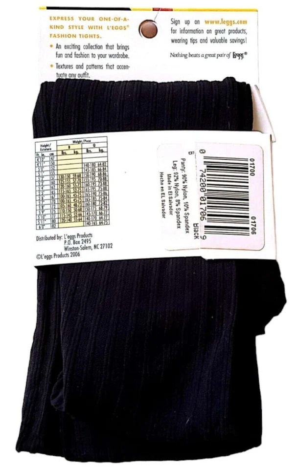 Conjunto de 10 medias Legggs Fashion, talla B, color acanalado negro Foto 3 de 4
