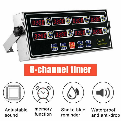 2X 8 Channels Kitchen Timers Commercial Cooking Timer Loud Alarm Restaurant Time - Picture 8 of 11