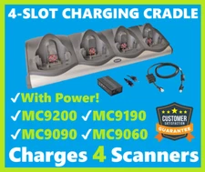 Zebra CHS9000-4001CR 4-Bay Charger to MC9200 MC92N0 MC9190 MC9090 w/ Power! 🔥⭐